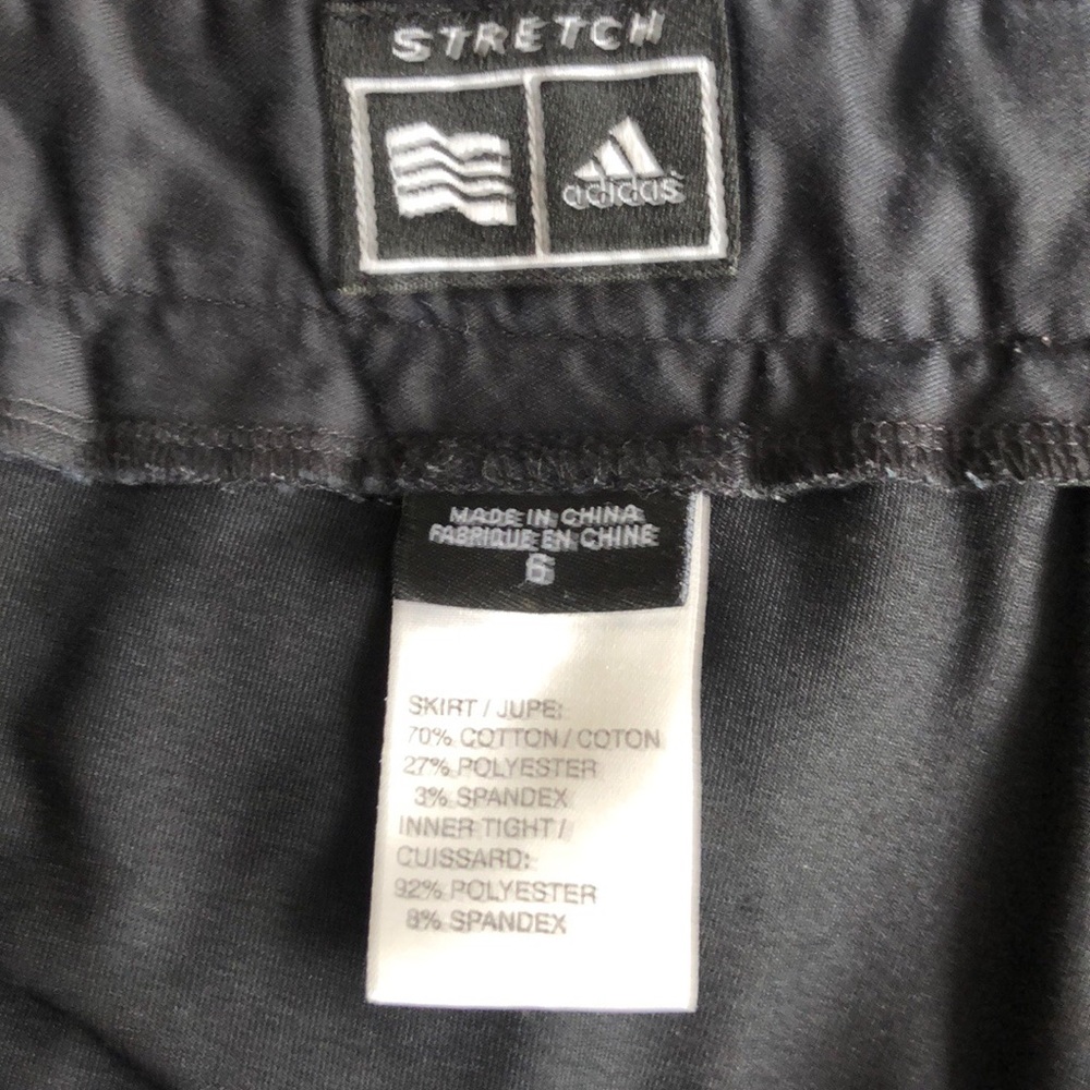 Adidas Black Stretch Mini Skort Athletic Size 6 - Picture 6 of 8